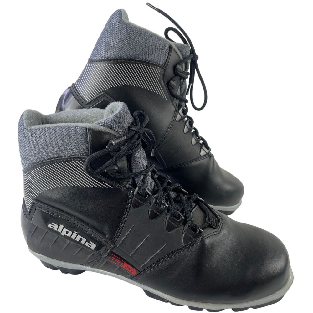 Alpina TR 20 Mens 41 EU Cross Country Ski Boots Black Lace Up EUC M 8.5 W 9.5